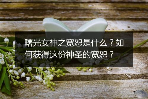 曙光女神之宽恕是什么？如何获得这份神圣的宽恕？