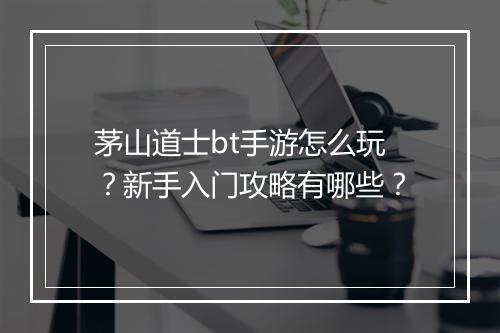 茅山道士bt手游怎么玩？新手入门攻略有哪些？