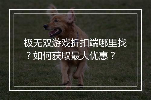 极无双游戏折扣端哪里找？如何获取最大优惠？