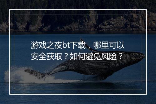 游戏之夜bt下载,哪里可以安全获取?如何避免风险?