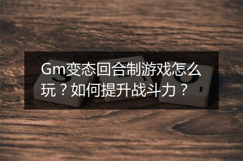 Gm变态回合制游戏怎么玩?如何提升战斗力?