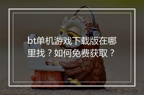 bt单机游戏下载版在哪里找？如何免费获取？