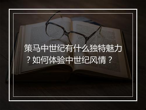 策马中世纪有什么独特魅力?如何体验中世纪风情?