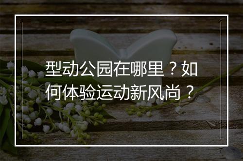 型动公园在哪里？如何体验运动新风尚？