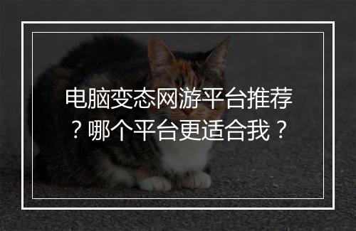电脑变态网游平台推荐?哪个平台更适合我?
