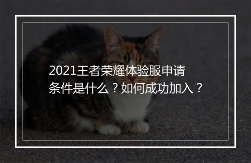 2021王者荣耀体验服申请条件是什么？如何成功加入？