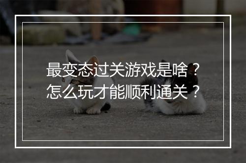 最变态过关游戏是啥?怎么玩才能顺利通关?