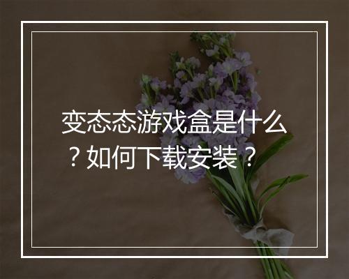 变态态游戏盒是什么？如何下载安装？