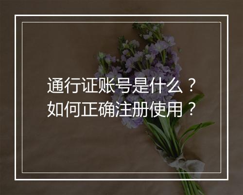 通行证账号是什么?如何正确注册使用?