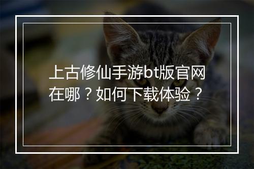 上古修仙手游bt版官网在哪？如何下载体验？