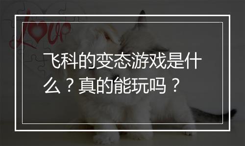 飞科的变态游戏是什么？真的能玩吗？