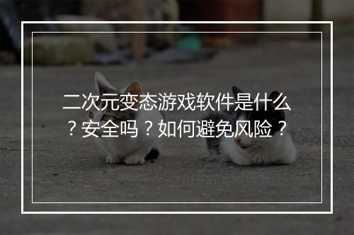 二次元变态游戏软件是什么？安全吗？如何避免风险？
