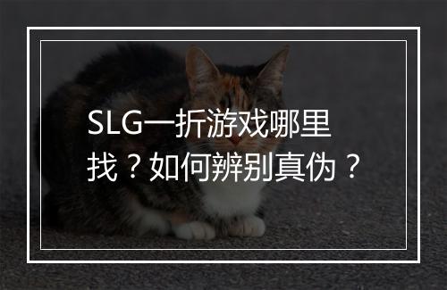 SLG一折游戏哪里找？如何辨别真伪？