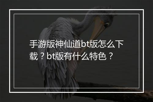 手游版神仙道bt版怎么下载？bt版有什么特色？