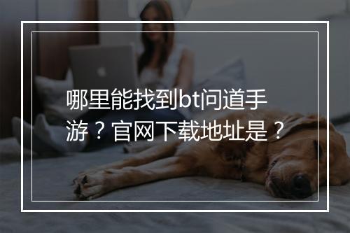 哪里能找到bt问道手游?官网下载地址是?