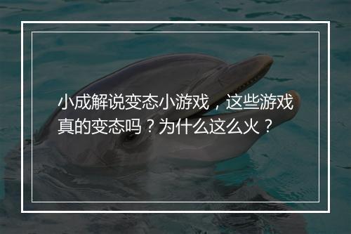 小成解说变态小游戏，这些游戏真的变态吗？为什么这么火？
