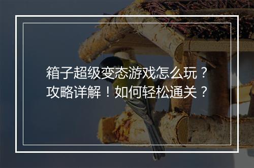 箱子超级变态游戏怎么玩？攻略详解！如何轻松通关？