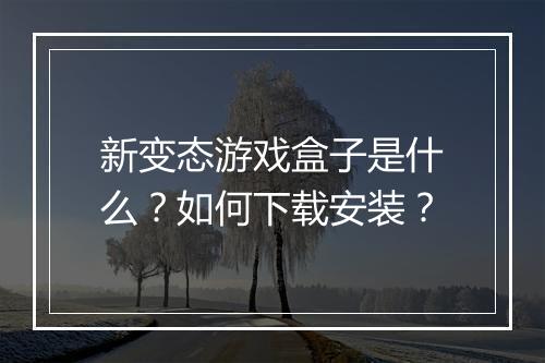 新变态游戏盒子是什么？如何下载安装？
