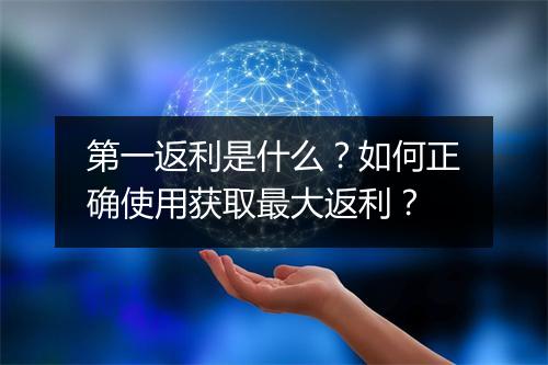 第一返利是什么？如何正确使用获取最大返利？