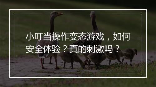 小叮当操作变态游戏，如何安全体验？真的刺激吗？