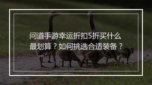 问道手游幸运折扣5折买什么最划算？如何挑选合适装备？