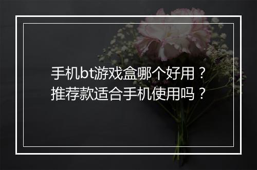 手机bt游戏盒哪个好用？推荐款适合手机使用吗？