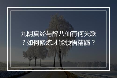 九阴真经与醉八仙有何关联？如何修炼才能领悟精髓？
