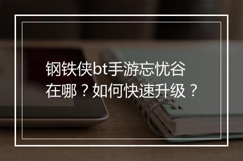 钢铁侠bt手游忘忧谷在哪？如何快速升级？