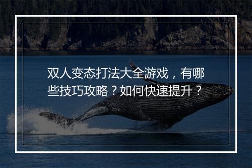 双人变态打法大全游戏,有哪些技巧攻略?如何快速提升?