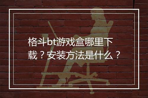 格斗bt游戏盒哪里下载？安装方法是什么？
