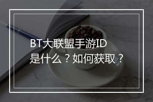 BT大联盟手游ID是什么？如何获取？