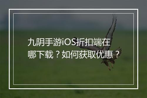 九阴手游iOS折扣端在哪下载?如何获取优惠?