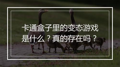 卡通盒子里的变态游戏是什么?真的存在吗?