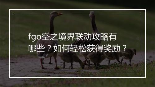 fgo空之境界联动攻略有哪些？如何轻松获得奖励？