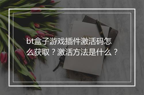 bt盒子游戏插件激活码怎么获取？激活方法是什么？