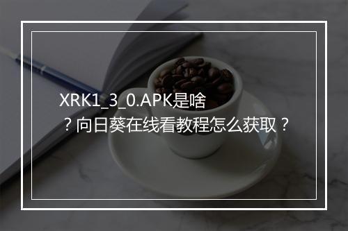 XRK1_3_0.APK是啥？向日葵在线看教程怎么获取？