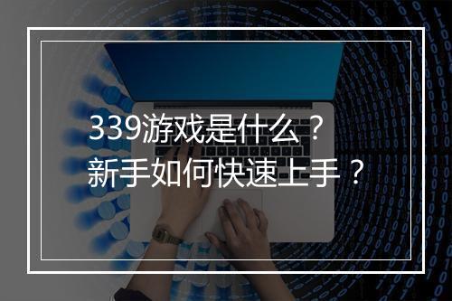 339游戏是什么？新手如何快速上手？
