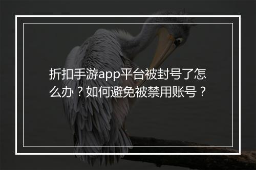 折扣手游app平台被封号了怎么办?如何避免被禁用账号?