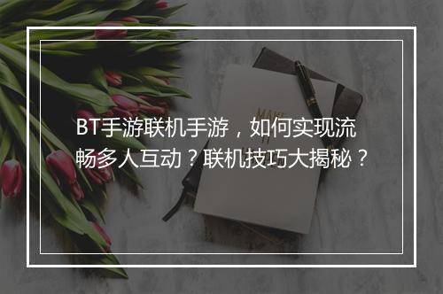 BT手游联机手游,如何实现流畅多人互动?联机技巧大揭秘?