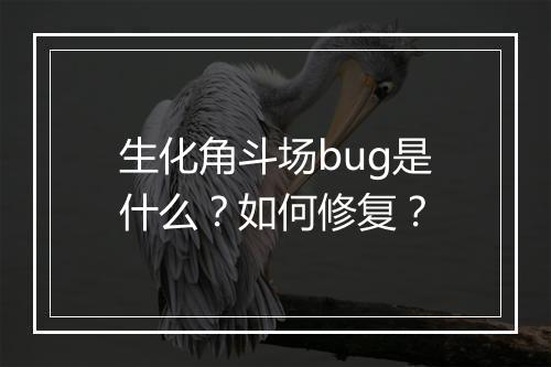 生化角斗场bug是什么？如何修复？