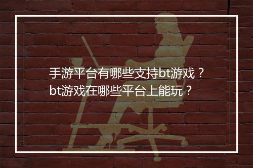 手游平台有哪些支持bt游戏？bt游戏在哪些平台上能玩？