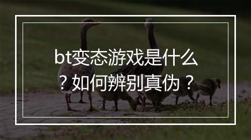 bt变态游戏是什么？如何辨别真伪？