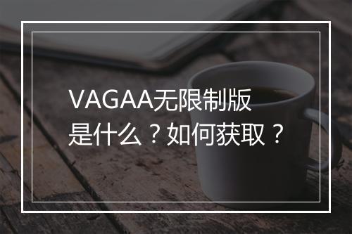VAGAA无限制版是什么?如何获取?