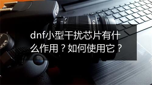 dnf小型干扰芯片有什么作用？如何使用它？