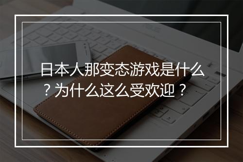 日本人那变态游戏是什么？为什么这么受欢迎？