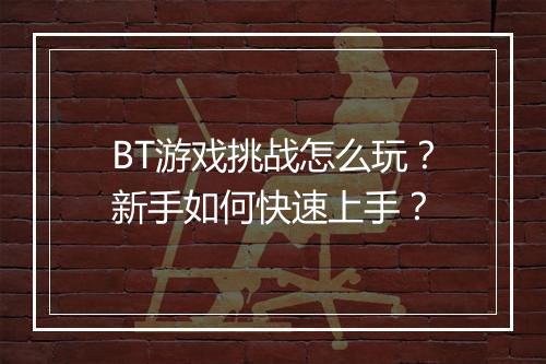 BT游戏挑战怎么玩？新手如何快速上手？