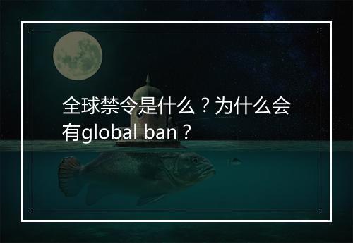 全球禁令是什么？为什么会有global ban？