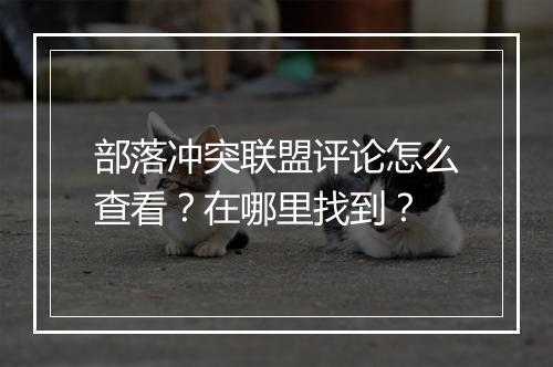 部落冲突联盟评论怎么查看？在哪里找到？