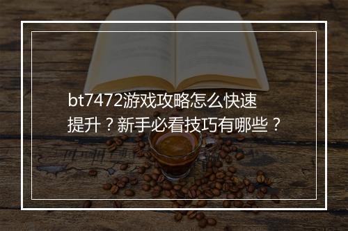 bt7472游戏攻略怎么快速提升？新手必看技巧有哪些？