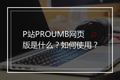 P站PROUMB网页版是什么？如何使用？